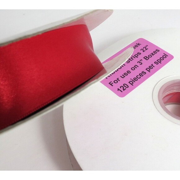 Coldwater Creek Red Ribbon Precut in 22" Strips 3/4" Wide Lot  1 1/2 Lrg Spools - Picture 4 of 5